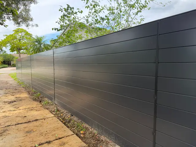 Horizontal Durafence fence installed by Florida Fence Solution in Broward County