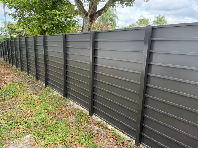 Horizontal Durafence fence installed by Florida Fence Solution in Broward County