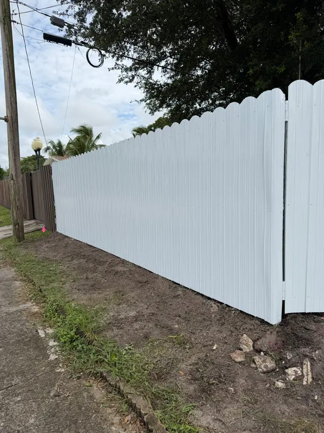 White Durafence fence installed by Florida Fence Solution in Broward County