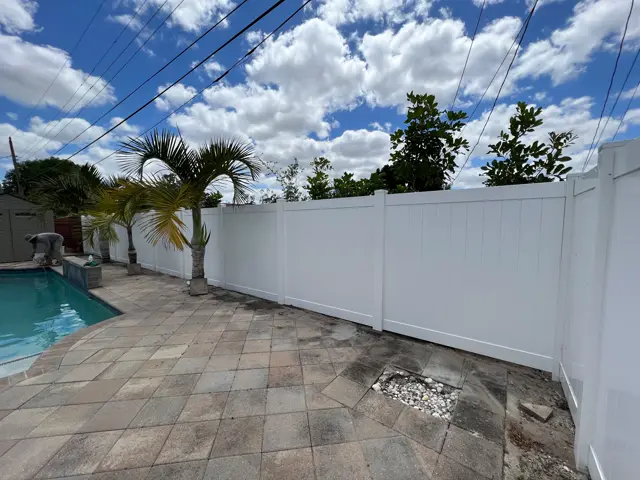 Standard privacy PVC fence installed by Florida Fence Solution in Broward County