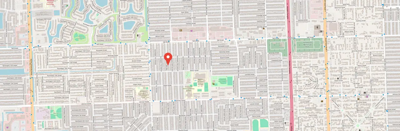 Map: Florida Fence Solution, 1331 N 70th Way, Hollywood, FL 33024
